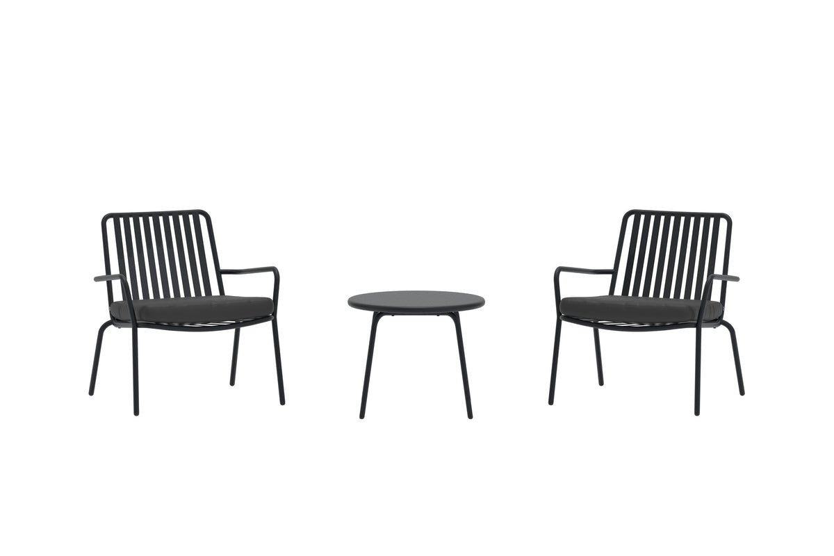 Ensemble lounge de jardin Ravo – ensemble 3 pièces avec chaises et table