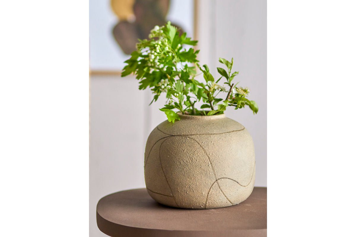 Vase décoratif « Sareen » – Terre cuite naturelle
