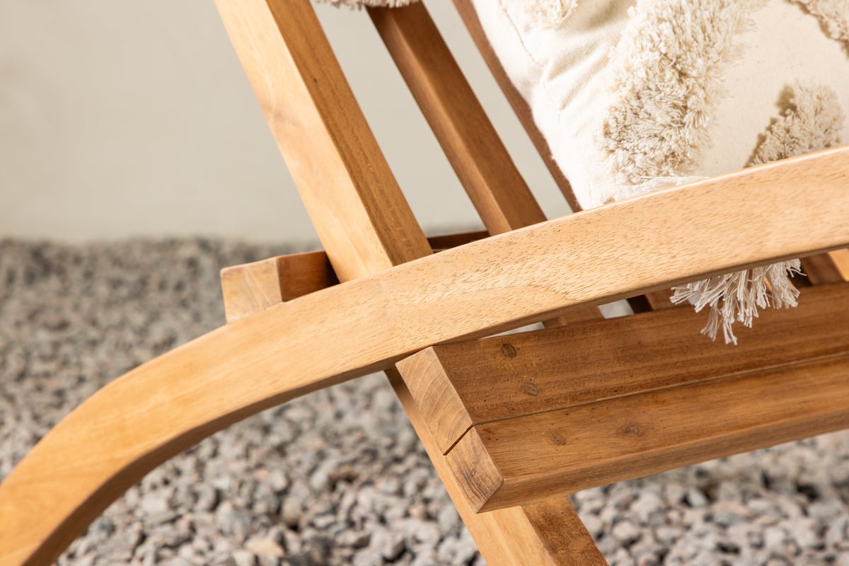 Fauteuil lounge de jardin Hope - en teck résistant aux intempéries