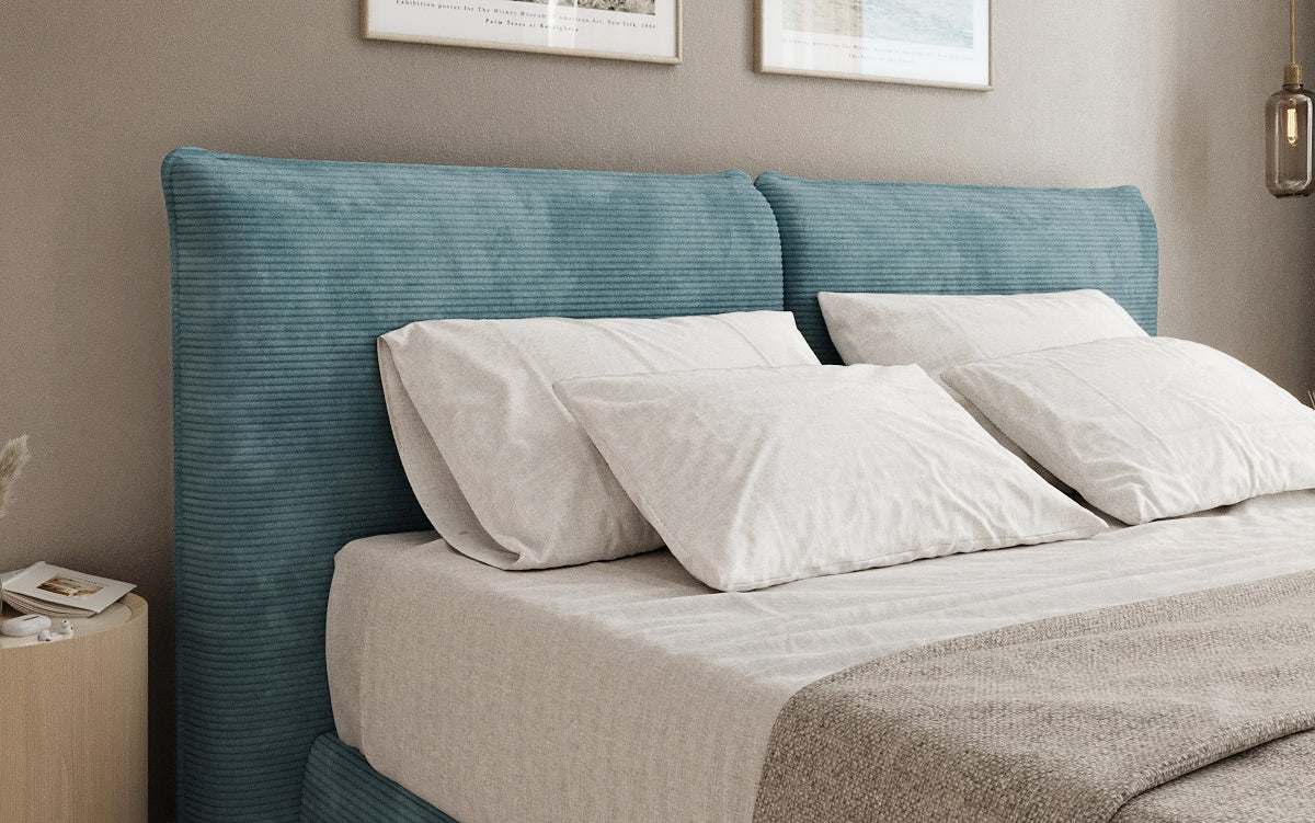 Lit boxspring Pillo en Côtelé