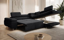 Designer Ecksofa Aston mit Schlaf- und Klappfunktion aus Cord
