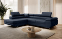 Canapé d’angle design Aston avec fonction couchage et rabattable en Similicuir