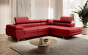 Canapé d’angle design Aston avec fonction couchage et rabattable en Similicuir