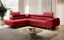 Canapé d’angle design Aston avec fonction couchage et rabattable en Similicuir
