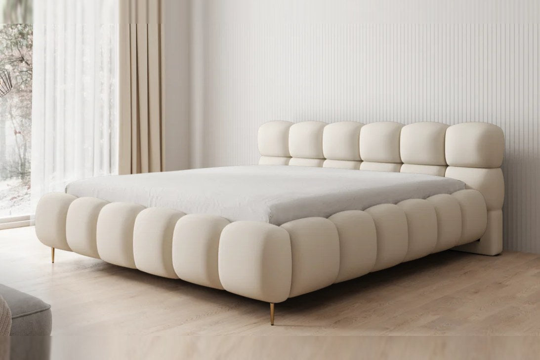 Outlet Polsterbett Boston 180x200 in Stoff Beige