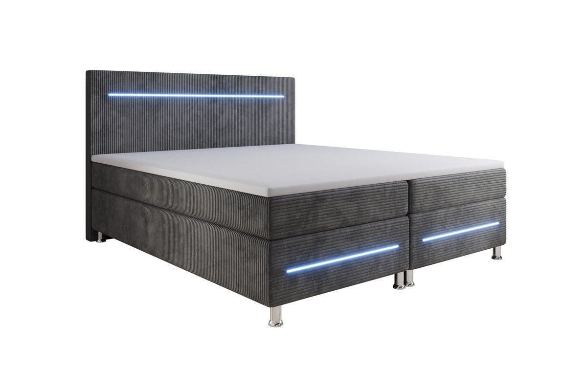Sejour box spring bed with LED in cord