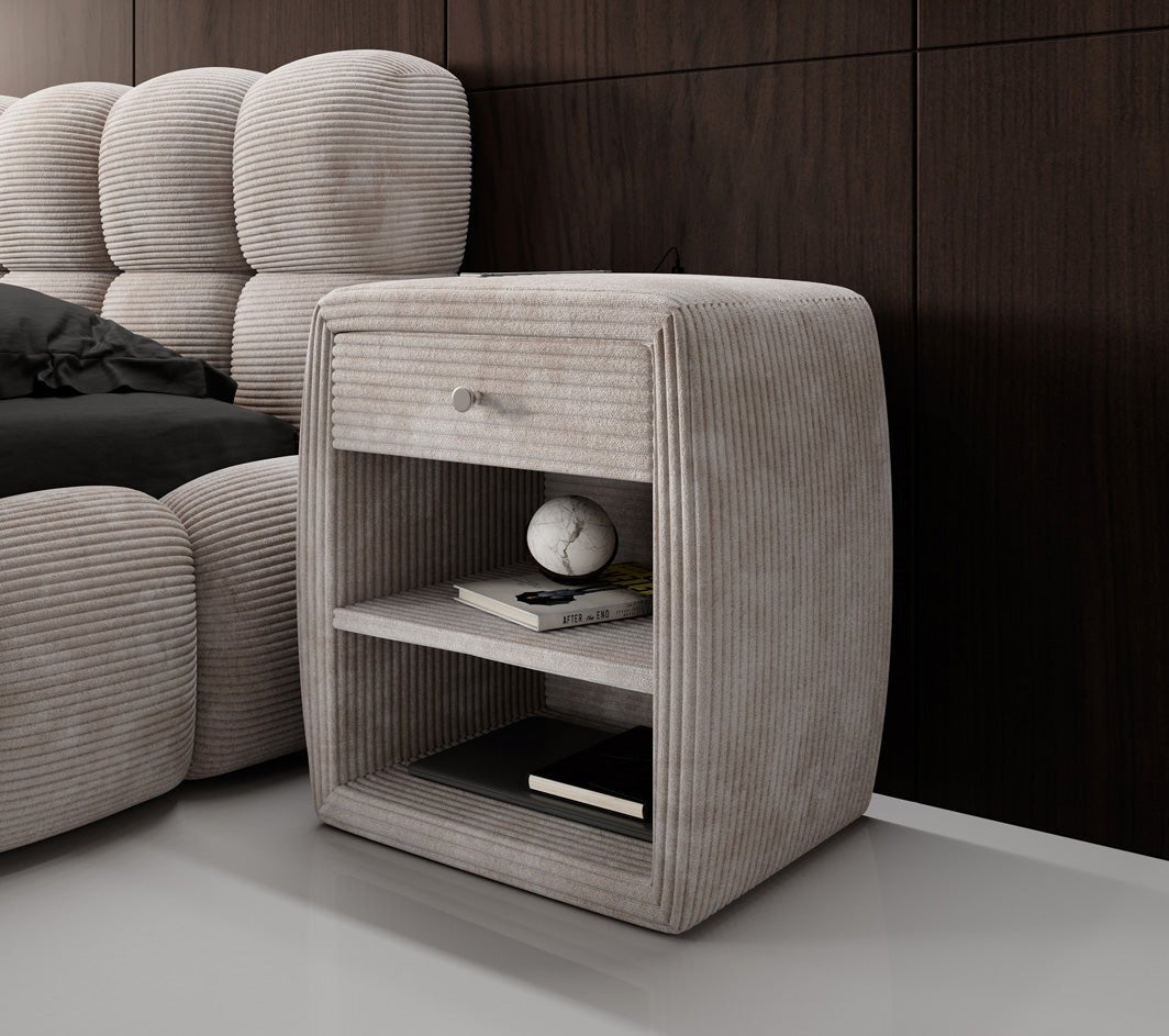 Designer bedside table Lilly with USB connection in cord