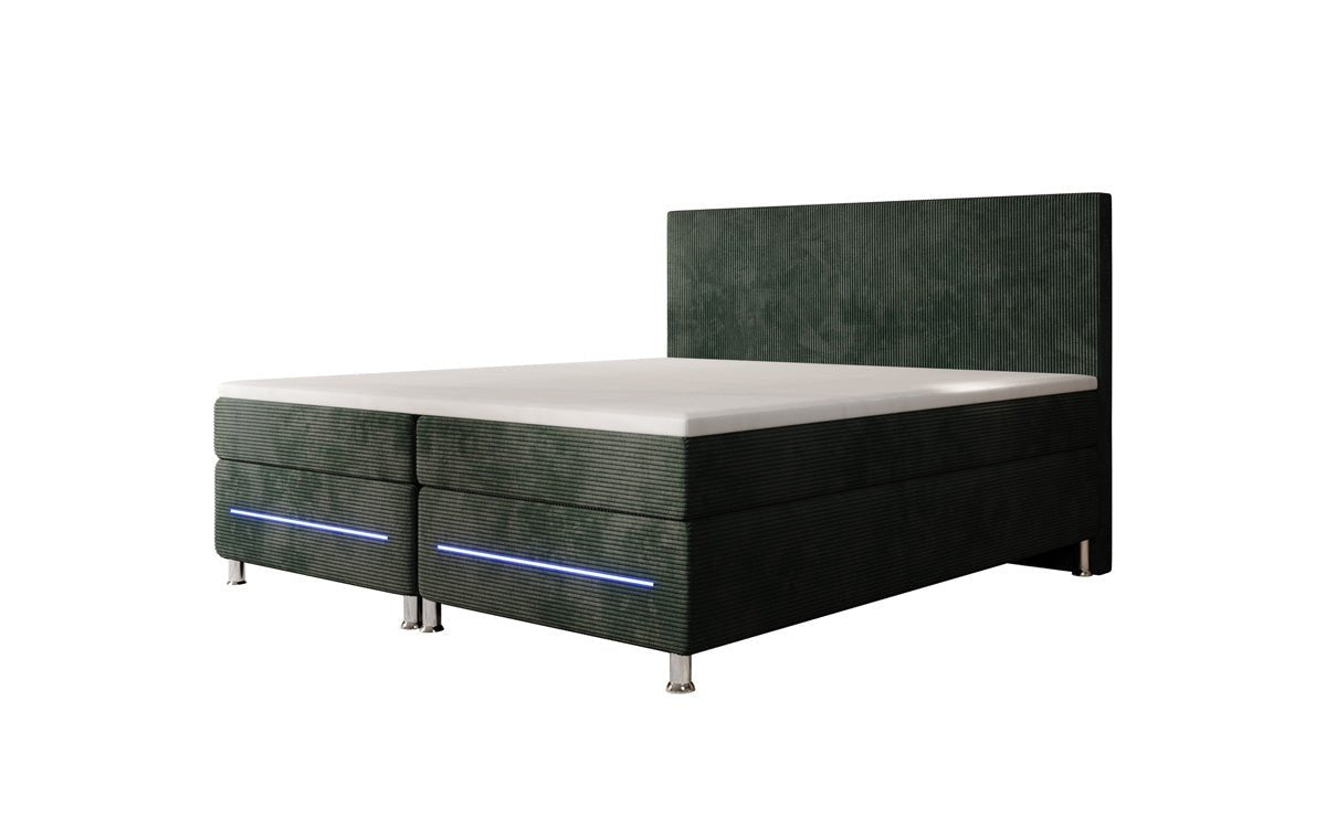 Lit boxspring Simple avec LED en Côtelé