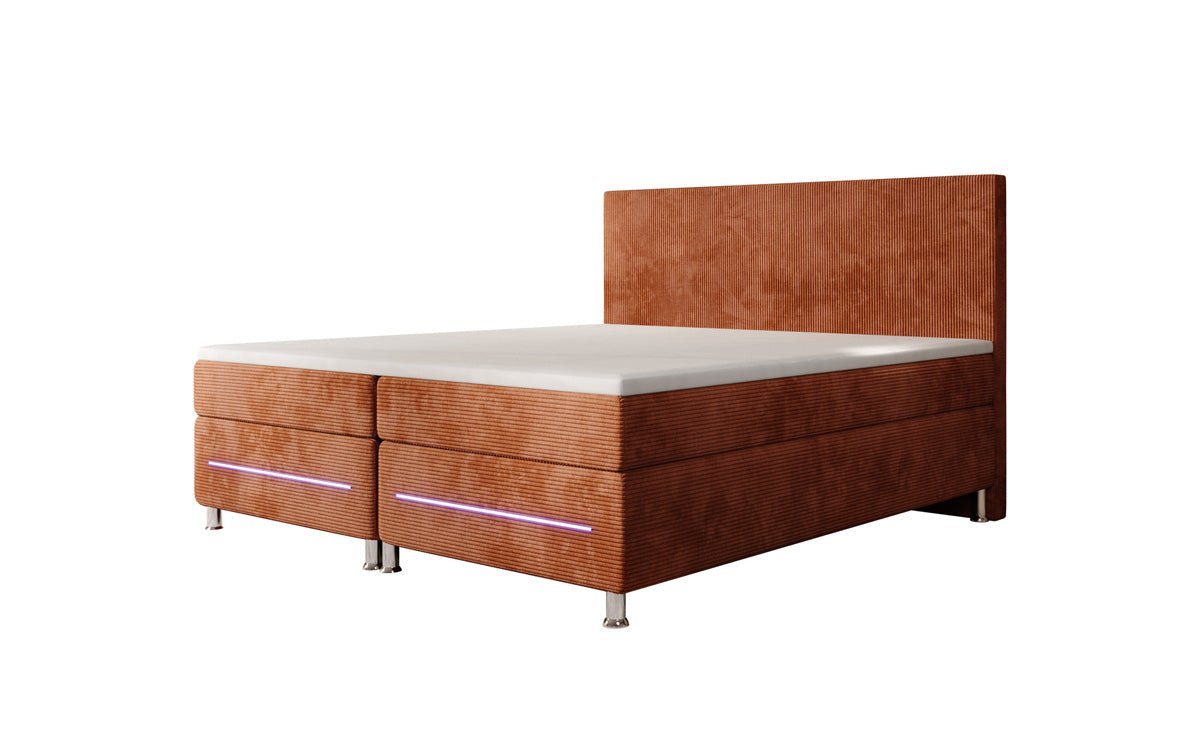 Lit boxspring Simple avec LED en Côtelé