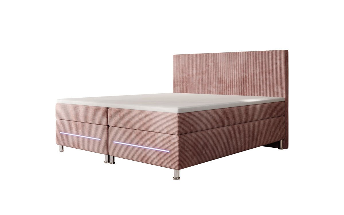 Lit boxspring Simple avec LED en Côtelé