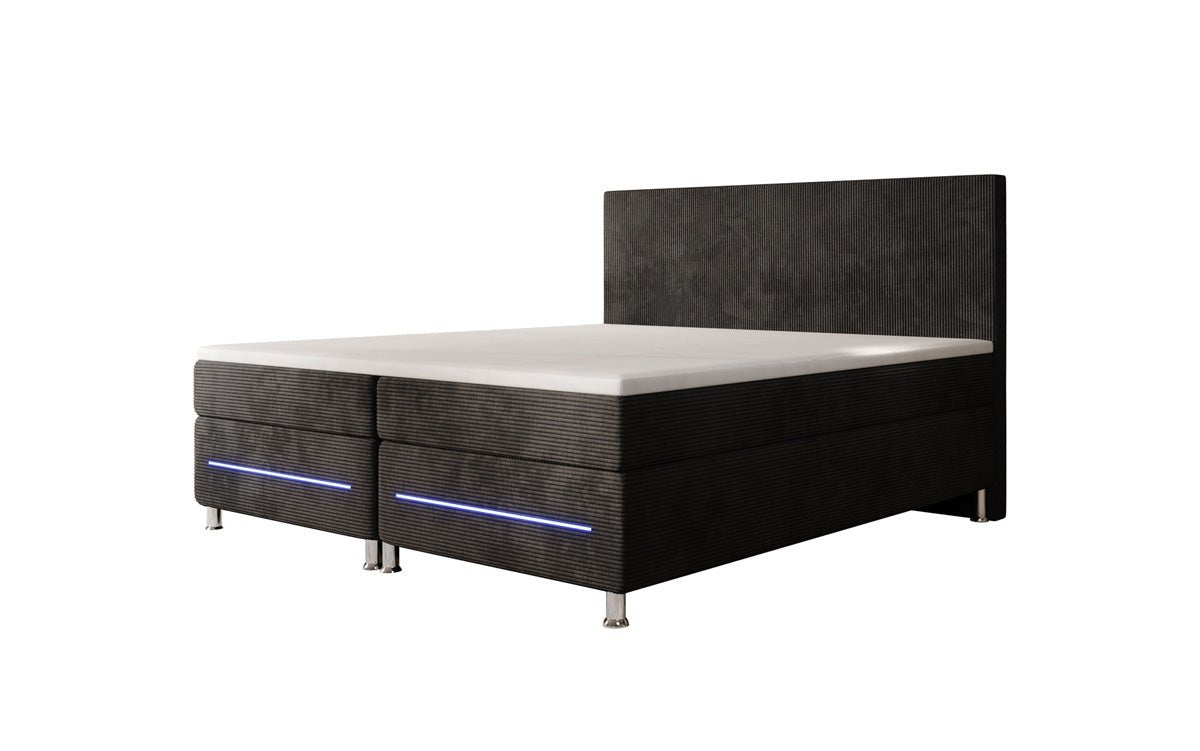 Lit boxspring Simple avec LED en Côtelé