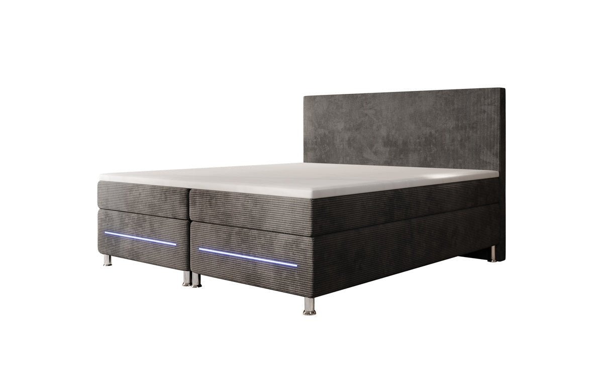 Lit boxspring Simple avec LED en Côtelé