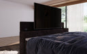 Boxspringbett Sejour mit TV Lift, RGB und Stauraum in Cord