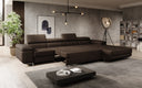 Designer Ecksofa Calvera Maxi mit Schlaf- und Klappfunktion in Bouclé