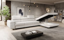 Designer Ecksofa Calvera Maxi mit Schlaf- und Klappfunktion in Bouclé
