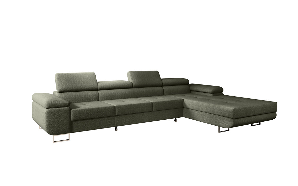 Canapé designer Calvera Maxi avec fonction couchage et rabattable en bouclé
