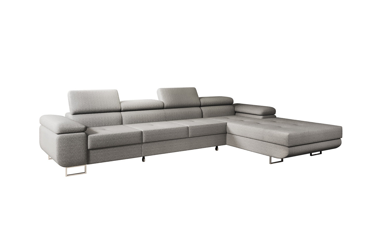 Canapé designer Calvera Maxi avec fonction couchage et rabattable en bouclé