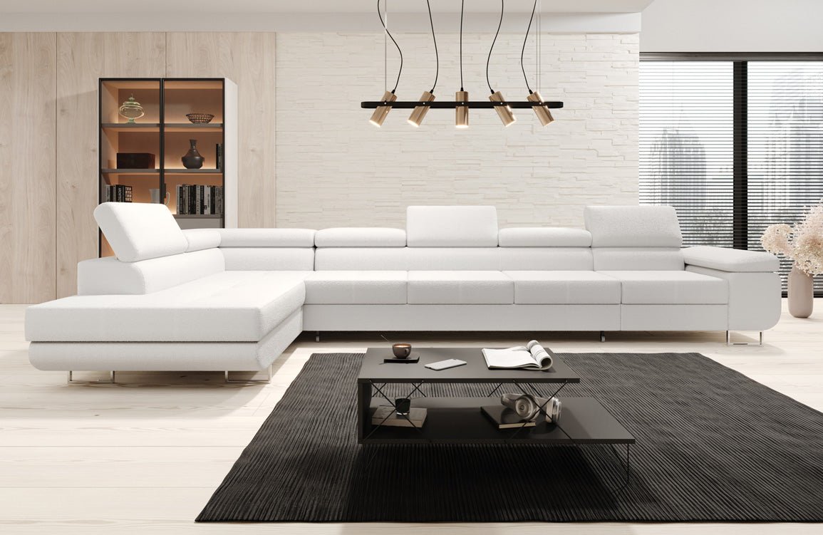 Canapé designer Maxi avec fonction couchage et pliable en bouclé