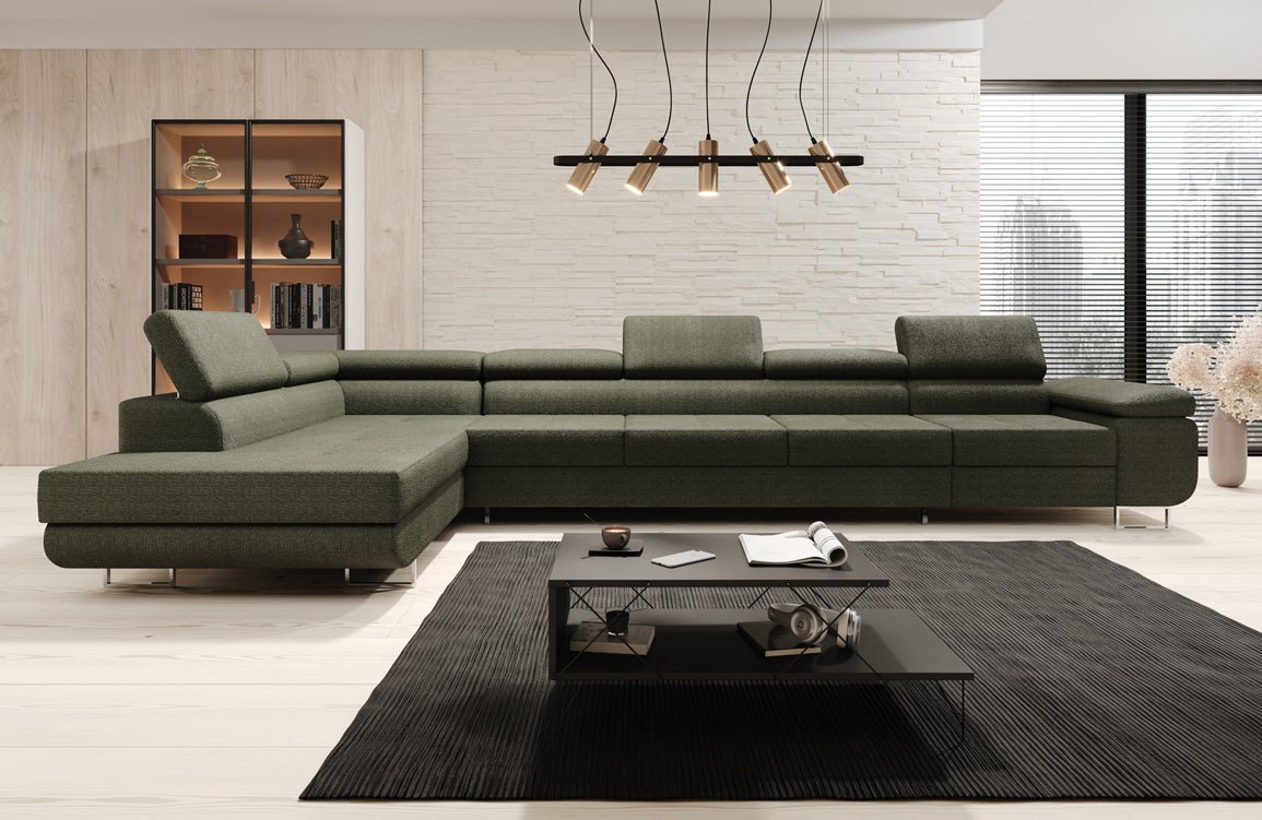 Canapé designer Maxi avec fonction couchage et pliable en bouclé
