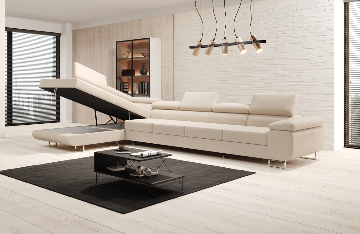 Canapé designer Maxi avec fonction couchage et pliable en bouclé