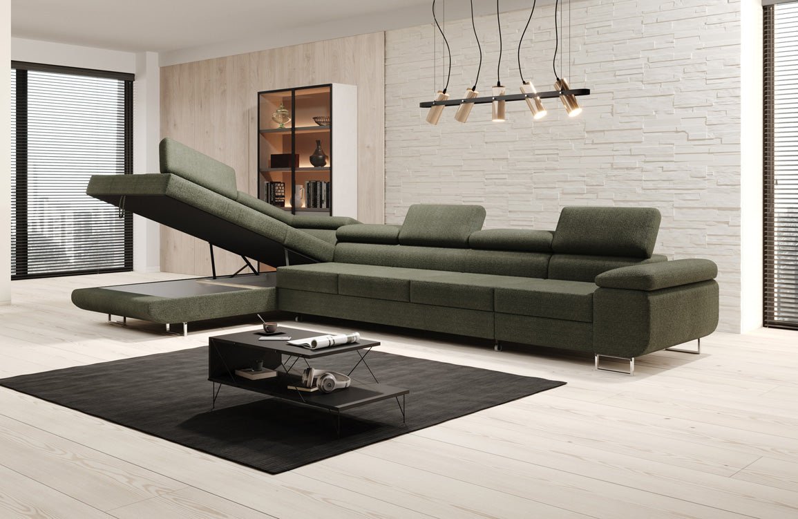 Canapé designer Maxi avec fonction couchage et pliable en bouclé