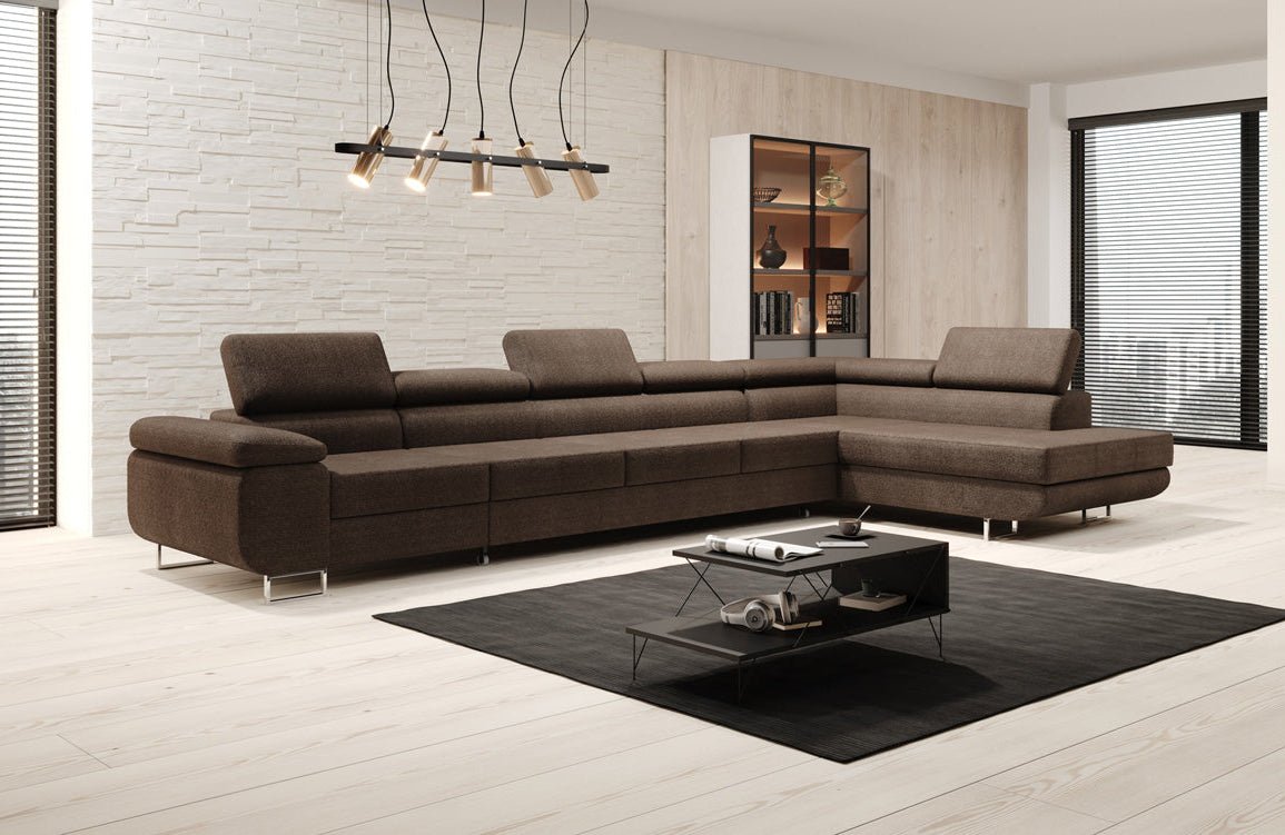 Canapé designer Maxi avec fonction couchage et pliable en bouclé