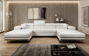 Canapé designer Calvera U avec fonction couchage et rabattable en Bouclé