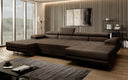 Canapé designer Calvera U avec fonction couchage et rabattable en Bouclé
