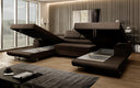 Canapé designer Calvera U avec fonction couchage et rabattable en Bouclé