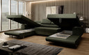 Canapé designer Calvera U avec fonction couchage et rabattable en Bouclé