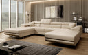 Canapé designer Calvera U avec fonction couchage et rabattable en Bouclé