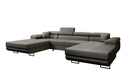 Canapé designer Calvera U avec fonction couchage et rabattable en Bouclé