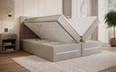 Lit boxspring Minera avec LED, USB et espace de rangement