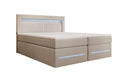 Lit boxspring Minera avec LED, USB et espace de rangement
