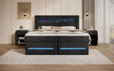 Lit boxspring Minera avec LED, USB et espace de rangement