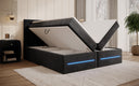 Lit boxspring Minera avec LED, USB et espace de rangement