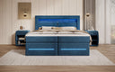 Lit boxspring Minera avec LED, USB et espace de rangement