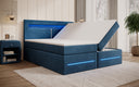 Lit boxspring Minera avec LED, USB et espace de rangement