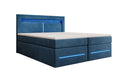 Lit boxspring Minera avec LED, USB et espace de rangement