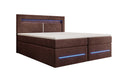 Lit boxspring Minera avec LED, USB et espace de rangement