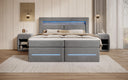 Lit boxspring Minera avec LED, USB et espace de rangement