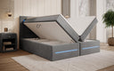 Lit boxspring Minera avec LED, USB et espace de rangement