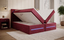 Lit boxspring Minera avec LED, USB et espace de rangement