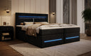 Lit boxspring Minera avec LED, USB et espace de rangement