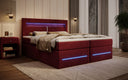 Lit boxspring Minera avec LED, USB et espace de rangement