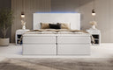 Boxspringbett Voyage mit LED u. Stauraum in Samt