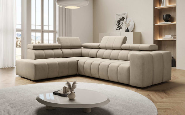 Designer Ecksofa Aurora mit elektrischer Schlaffunktion