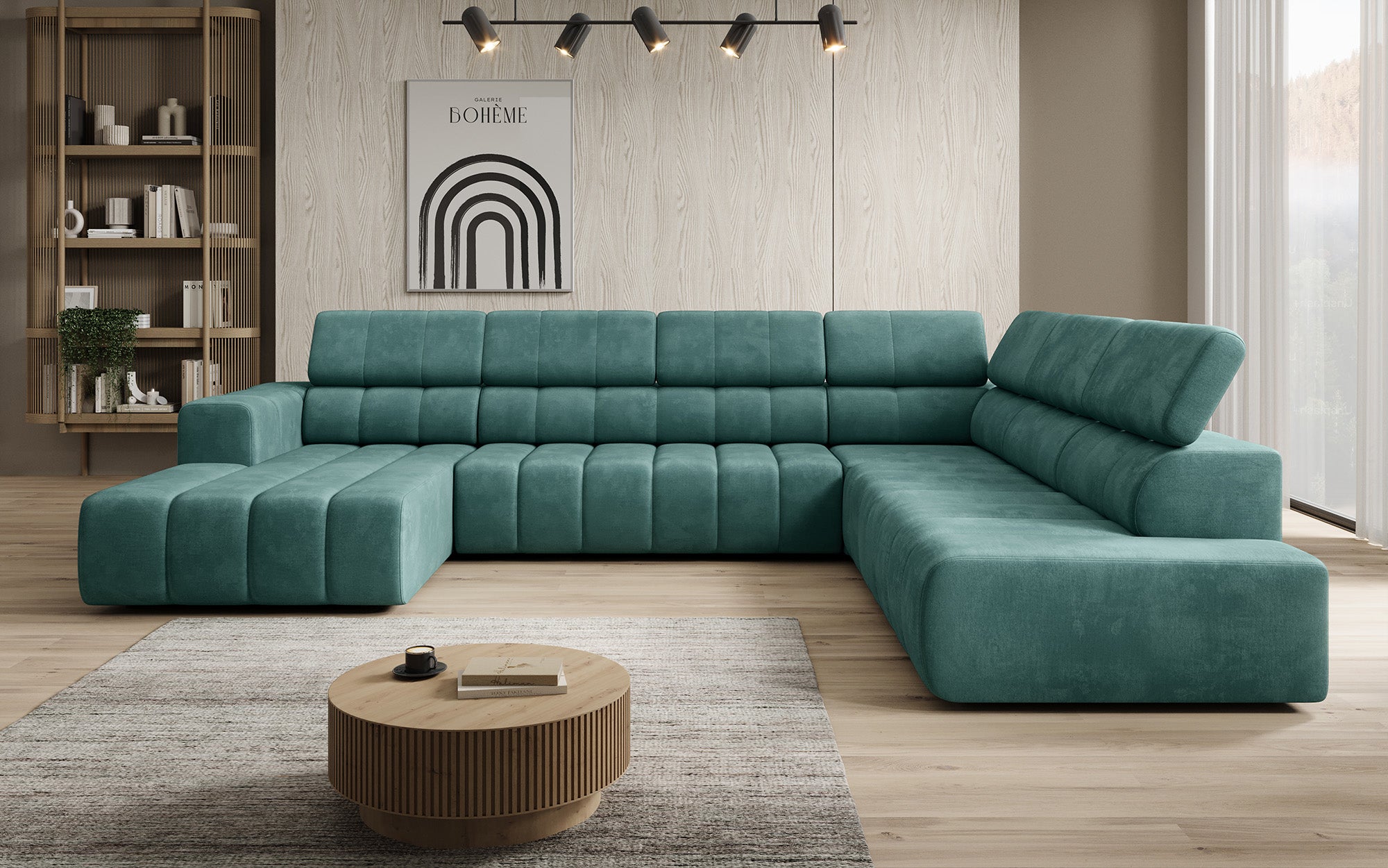 Designer Sofa Aurora Maxi mit elektrischer Sitzerweiterung