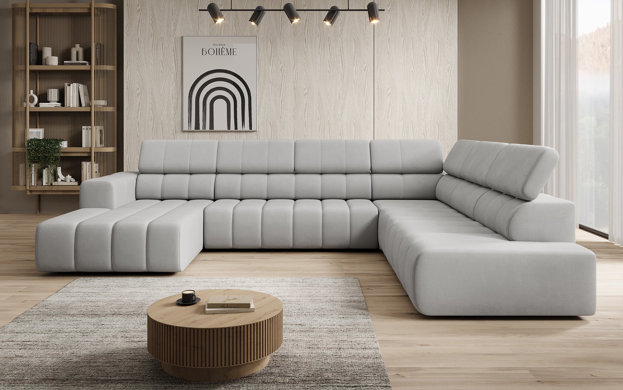Designer Sofa Aurora Maxi mit elektrischer Sitzerweiterung