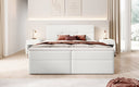 Lit boxspring Eleonora Bouclé avec espace de rangement
